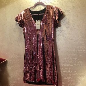 •NWT• Zara Pink Sequin Mini Dress